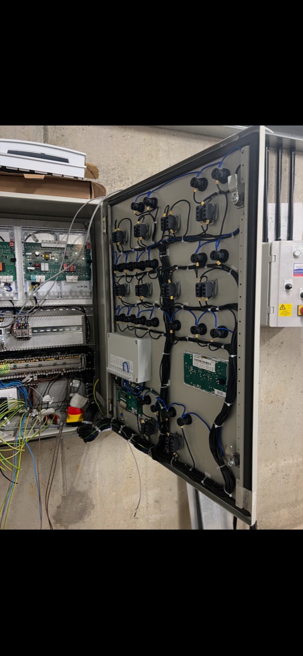 Northwood controls panel open during wiring
