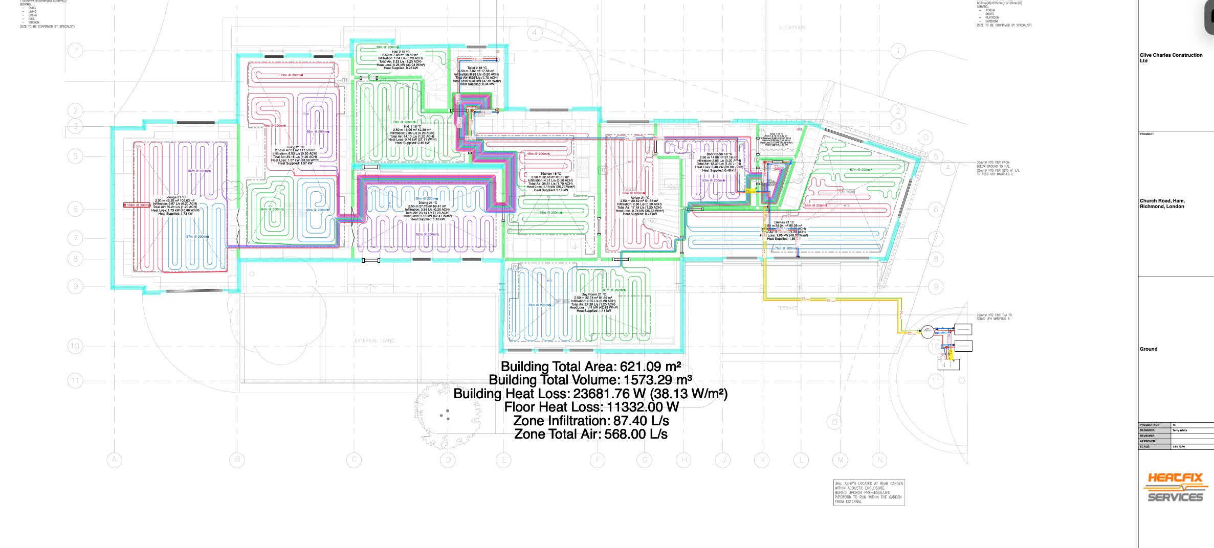 Heatfix underfloor heating design plan for Wilmer House
