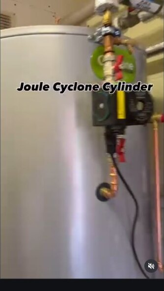 Joule Cyclone cylinder in the Dorset school plant room