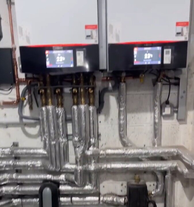 Viessmann equipment and insulated heating distribution in a Hampstead plant room